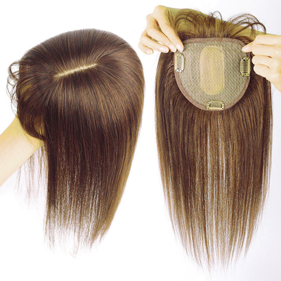 90% Dichte Gerade Toupee-Clip in natürliches menschliches Haar Topper Perücken für Frauen