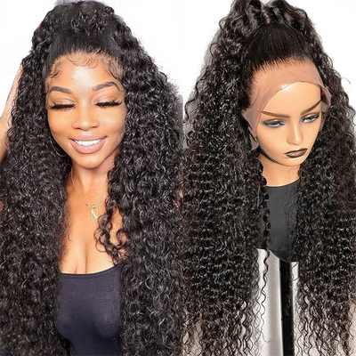 Rohindische Haare HD Spitze Frontale Perücken 360 Spitze Perücken für schwarze Frauen 10A 12A lockig