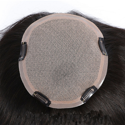 Handgefertigte lange Haarte Toupee für Frauen in natürlicher Haarfarbe und starker Dichte