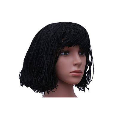 Beste Preise Synthetische Haarperücke mit Spitze Front Hochtemperatur Faser Haar Farbe Schwarz