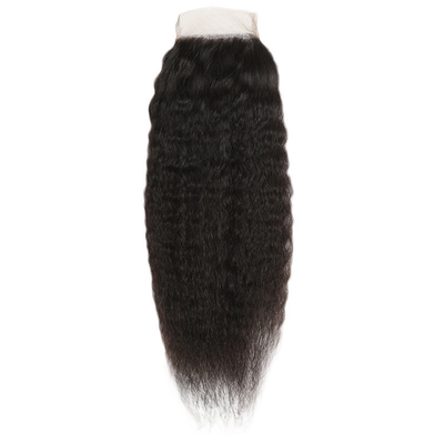 Vergießungsfreie Remy-Haare Kinky Straight Lace Schließung für Straight Kinky Haarverlängerungen
