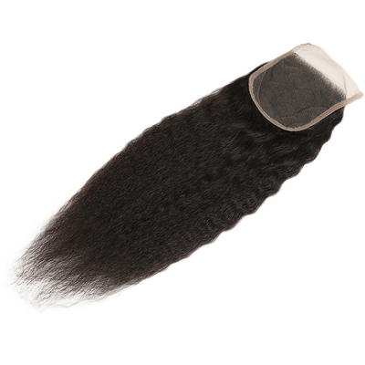 Vergießungsfreie Remy-Haare Kinky Straight Lace Schließung für Straight Kinky Haarverlängerungen
