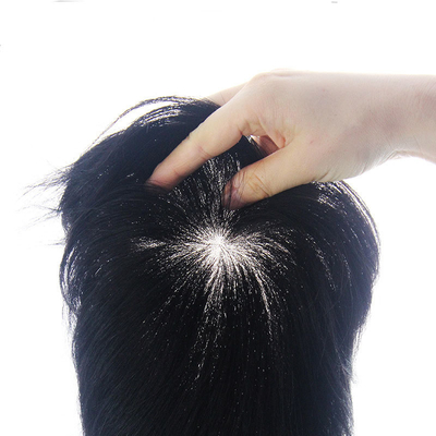Haarstück Typ gerade 100% menschliches Haar Männer Toupee mit dünner Haut und leichter Dichte