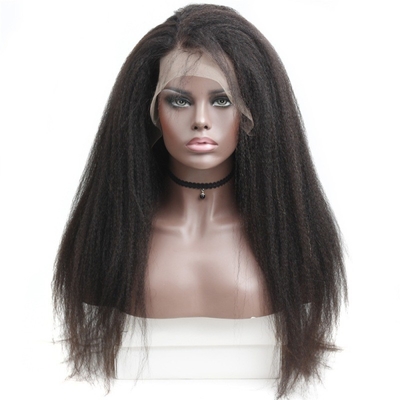 Top Haare Spitze Front Kinky gerade menschliche Haare Perücken 360 Full Spitze Perücke