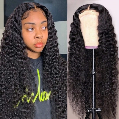 Top Haare Spitze Front Kinky gerade menschliche Haare Perücken 360 Full Spitze Perücke