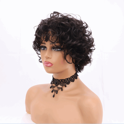Kappe Größe Durchschnittliche Größe Afro Kinky Locken Perücke mit Bänken und Individualität