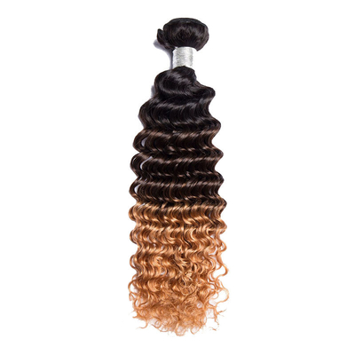 100% natürliche Tiefe Welle Doppelwebe Brasilianische Remy Haare Bundles Verkäufer mit Ombre Farbe