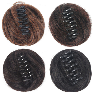 Hellbraun/Dunkelbraun/braunblau/natürlich schwarz 100% menschliches Haar Chignon Modisch