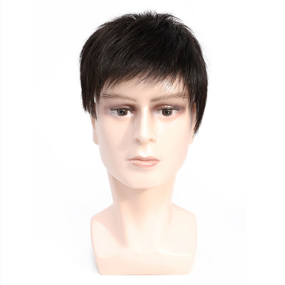 Links Design Schweizer Spitze Basis Männer Toupee mit dünnen Hautöffnungen und 100% menschliches Haar