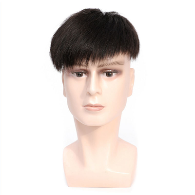 Links Design Schweizer Spitze Basis Männer Toupee mit dünnen Hautöffnungen und 100% menschliches Haar