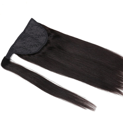 Remy-Haar Brasilianische menschliche Haare Pferdeschwanz-Erweiterung mit Kutikel ausgerichtet Haken und Schleife