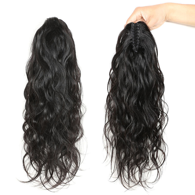 8-28 Zoll Wellenhaftes Remy Haar Körperwellen Clip Klauen Pferdeschwanz Haarverlängerungen für schwarze Frauen