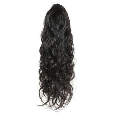 8-28 Zoll Wellenhaftes Remy Haar Körperwellen Clip Klauen Pferdeschwanz Haarverlängerungen für schwarze Frauen