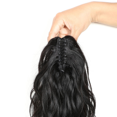 8-28 Zoll Wellenhaftes Remy Haar Körperwellen Clip Klauen Pferdeschwanz Haarverlängerungen für schwarze Frauen