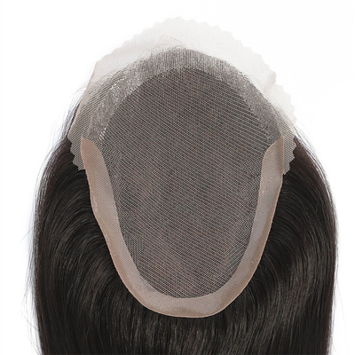 Leichte Dichte Remy-Haar Männer Toupee Vollhand gebunden Technik Schweizer Spitze Haarsystem