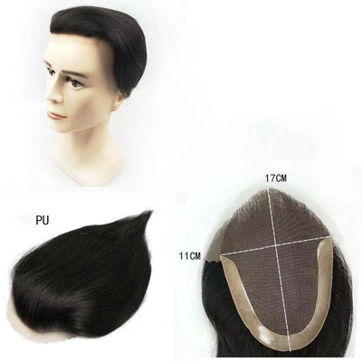Leichte Dichte Remy-Haar Männer Toupee Vollhand gebunden Technik Schweizer Spitze Haarsystem