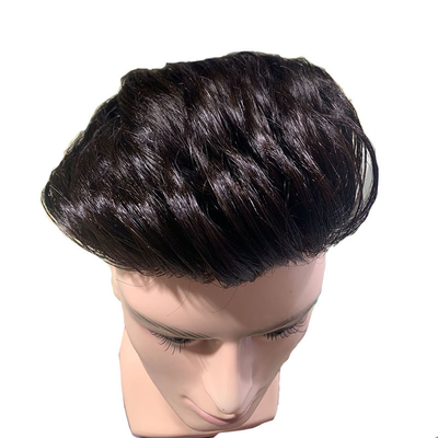 Schweizer Spitzen-Injektions-Toupee für Männer 100% menschliches Haarersatzsystem 24mm Textur