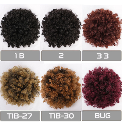 Die besten Preise für Hitzebeständige Afro Kinky Curly Clip In Haarverlängerungen Chignon Stil