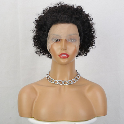 100% menschliche Haare, Pixie-Schnitt, lockige Perücke, leicht und perfekt für jeden Anlass.