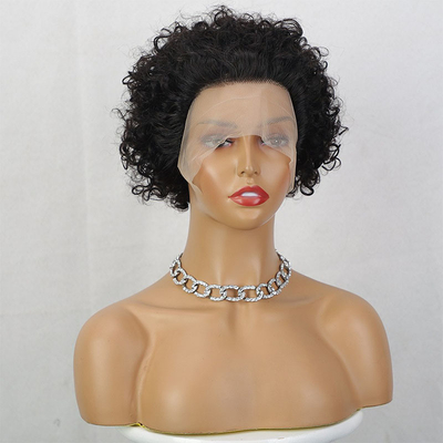 100% menschliche Haare, Pixie-Schnitt, lockige Perücke, leicht und perfekt für jeden Anlass.