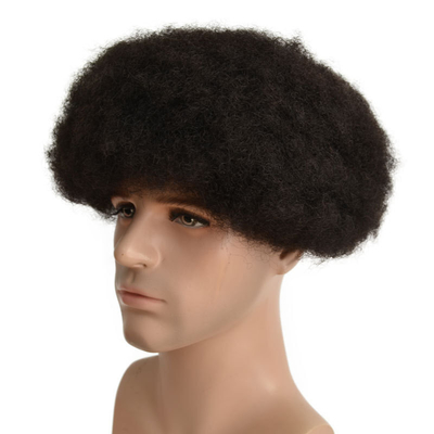 Toupee Textur 24mm Afro Kinky Locker Schweizer Spitze Männer Haare Einheiten Natürliche menschliche Haare Perücke