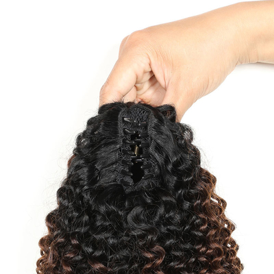 100% Top-Menschhaar BSM Afro Locken Pferdeschwanz Haarbündel 18 bis 20 Zoll Ombre T1B/4/27