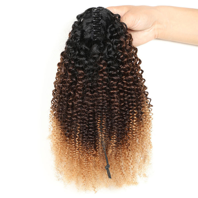 100% Top-Menschhaar BSM Afro Locken Pferdeschwanz Haarbündel 18 bis 20 Zoll Ombre T1B/4/27