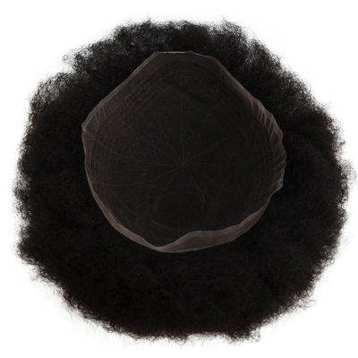 Toupee Textur 24mm Afro Kinky Locker Schweizer Spitze Männer Haare Einheiten Natürliche menschliche Haare Perücke