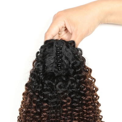 100% Top-Menschhaar BSM Afro Locken Pferdeschwanz Haarbündel 18 bis 20 Zoll Ombre T1B/4/27