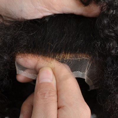 Toupee Textur 24mm Afro Kinky Locker Schweizer Spitze Männer Haare Einheiten Natürliche menschliche Haare Perücke