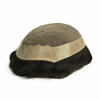 Mono Top Männer Toupee 100% menschliche Haare Remy Qualität natürliche Haarlinie Indian Remy Haare