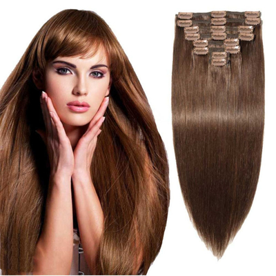 High Grade 12A Clip-in Haarverlängerung für weiße Frauen 4 Farbe Remy 100% menschliches Haar