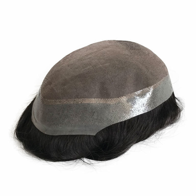 6 Zoll Hollywood Feine Langlebige Mono Basis Männer Toupee mit Transparent PU Allround