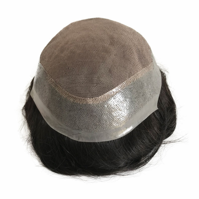 6 Zoll Hollywood Feine Langlebige Mono Basis Männer Toupee mit Transparent PU Allround