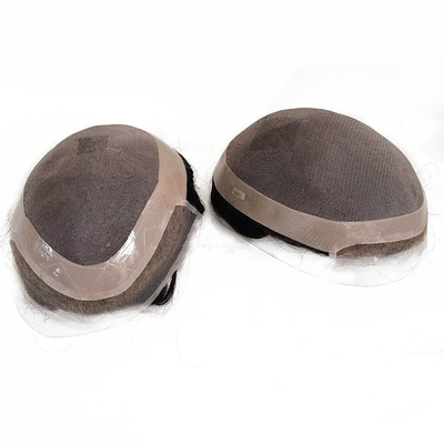 Toupee Dichte 100% 100% menschliches Haar Ersatz mit NPU und Spitze rund um