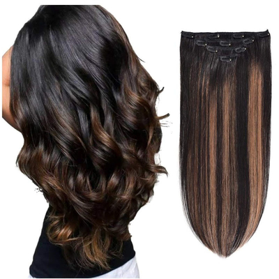 Virgin Highlight Remy Haarklemm In Erweiterungen 7-9 Stück Set für natürliches echtes rohes Haar