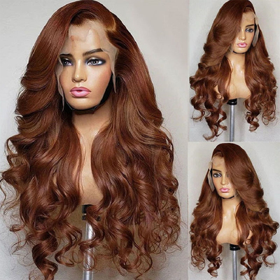 Remy Hair Top Grade Brasilianisch 13*4 Highlight Perücke mit Ingwerfarbe HD Spitze Frontal
