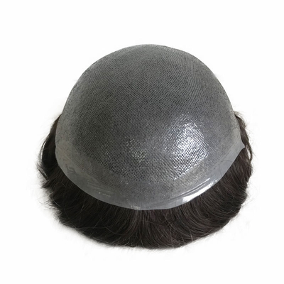 Handgefertigte Naturhaarlinie Spitze Basis Männers Toupee Haarteppich mit gebleichten Knoten