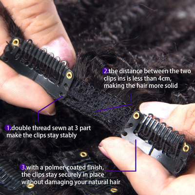 12 A Grade 1B Naturfarbe Remy Roh Jungfrau Brasilianische Afro Kinky Lockerhaar