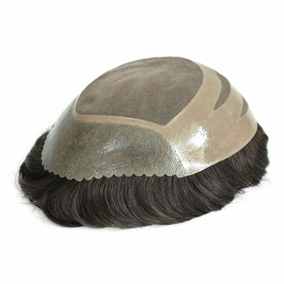 Kleine/Große/Durchschnittsgröße Männer Toupee mit MONO Mesh und Schweizer Spitze aus jungfräulichen Haaren