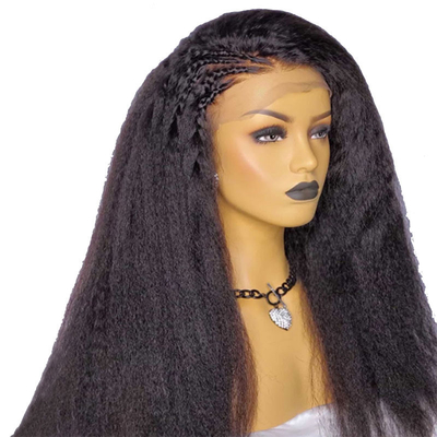 Hellbraune Spitze Farbe 13*4 HD Afro Kinky Gerade menschliche Haare Spitze Frontale Perücken Verkäufer