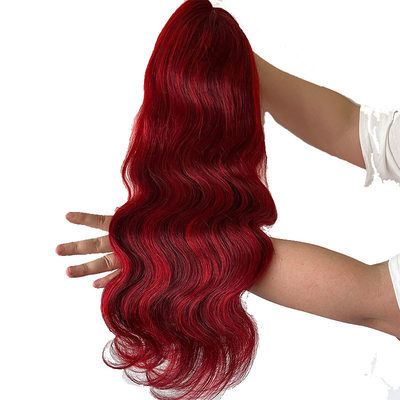 Durchschnittliche Größe 100% menschliche Haare Rotbraun Highlight Körper Welle HD Spitze Perücke Rohhaar Verkäufer