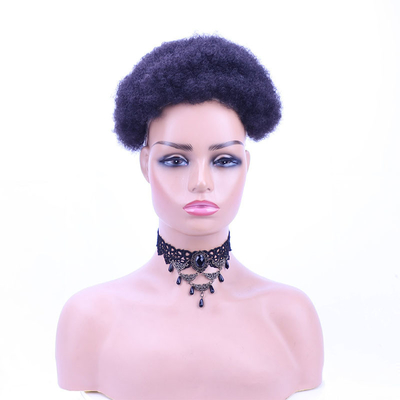 Echte Jungfrau Brasilianische Afro Locken-Menschhaar-Topper für Frauen Halb-Mann-Technik