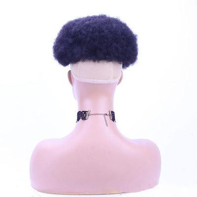 Echte Jungfrau Brasilianische Afro Locken-Menschhaar-Topper für Frauen Halb-Mann-Technik