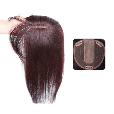 Straight Style Seiden Top Bindung Toupies Perücken menschliche Haare Stücke Ersatzsystem mit Knallen