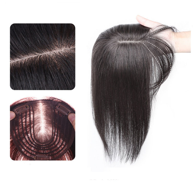 Straight Style Seiden Top Bindung Toupies Perücken menschliche Haare Stücke Ersatzsystem mit Knallen