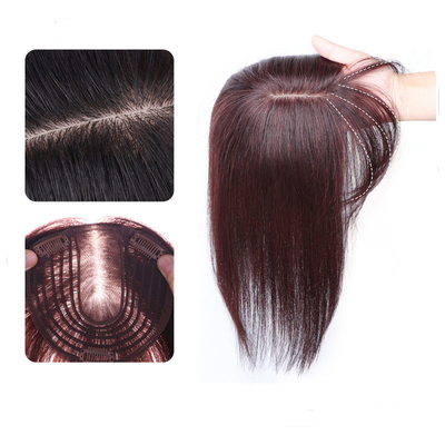 Straight Style Seiden Top Bindung Toupies Perücken menschliche Haare Stücke Ersatzsystem mit Knallen