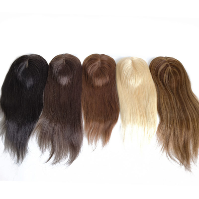 High Density European Free Part Silk Top Base 1B Real Remy Rohhaar Toupee Perücke Stücke Toppers für Frauen