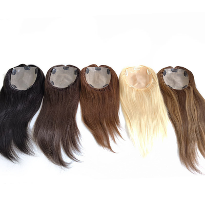 High Density European Free Part Silk Top Base 1B Real Remy Rohhaar Toupee Perücke Stücke Toppers für Frauen