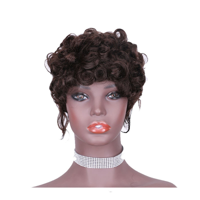 Remy Hair Brazilsche Haarmaschine hat lockige, vorgeplückte Perücken für schwarze Frauen gemacht